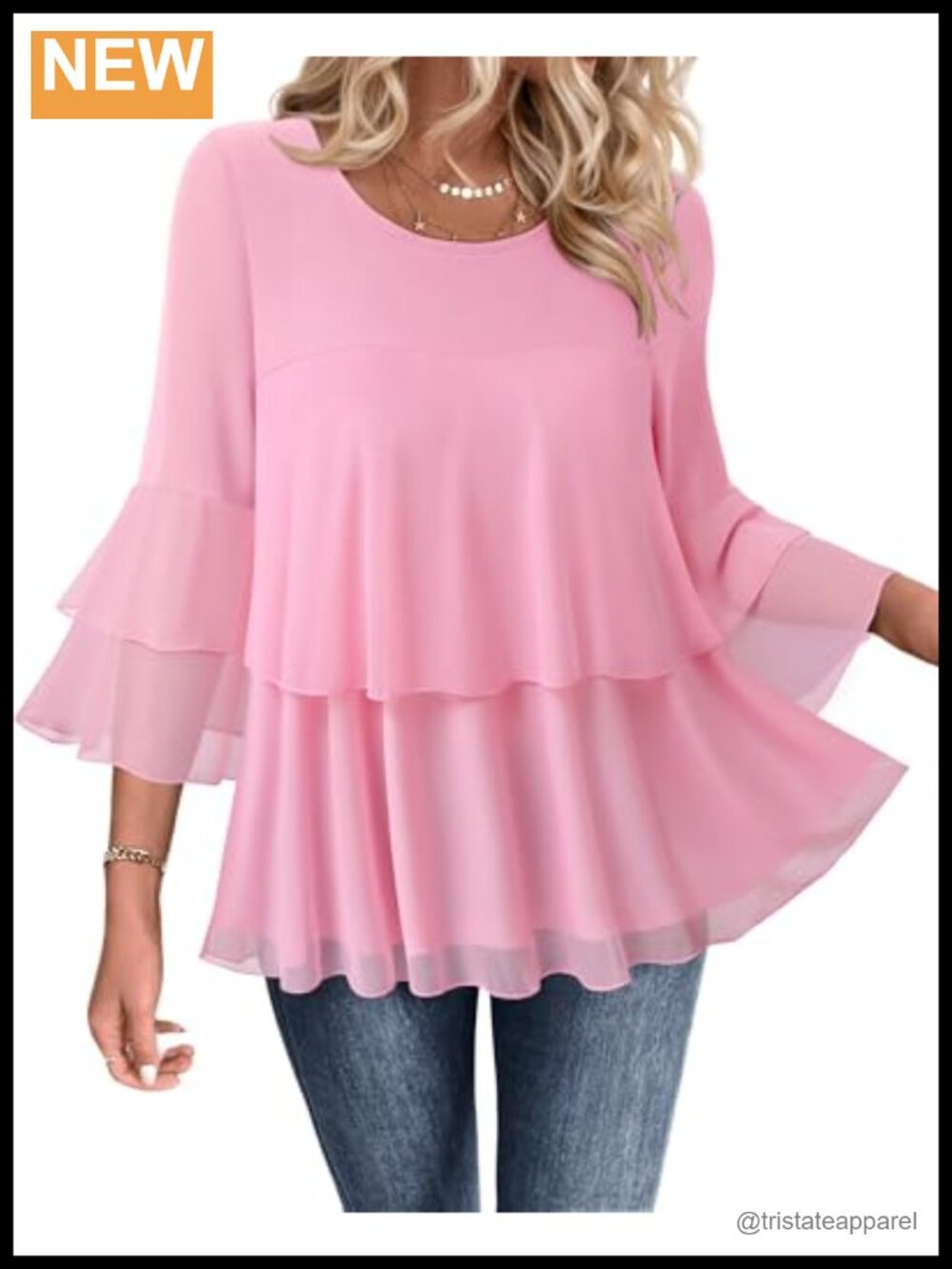 Sequin Sparkly Peplum Blouse 3/4 Sleeve Ruffle Elegant Evening Fancy Tunic Top